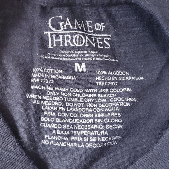 Game of Thrones House Stark Winter‎ is coming Black Graphic Print T shirt - Picture 4 of 4